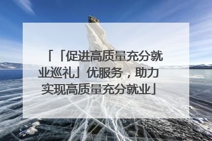 「促进高质量充分就业巡礼」优服务，助力实现高质量充分就业