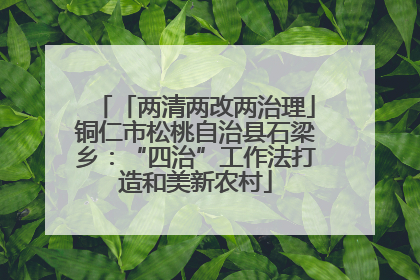 「两清两改两治理」铜仁市松桃自治县石梁乡：“四治”工作法打造和美新农村