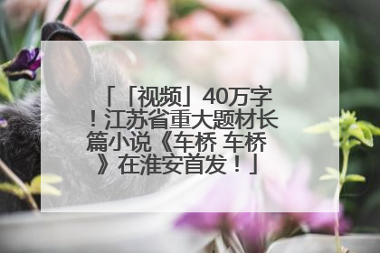 「视频」40万字！江苏省重大题材长篇小说《车桥 车桥》在淮安首发！