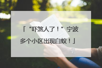 “吓煞人了！”宁波多个小区出现白蚁！