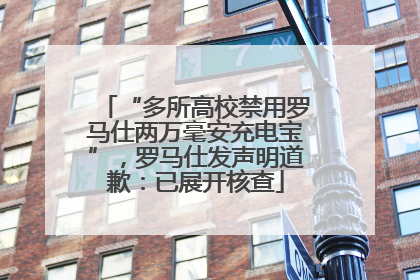 “多所高校禁用罗马仕两万毫安充电宝”，罗马仕发声明道歉：已展开核查
