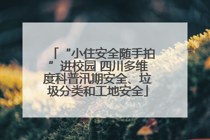 “小住安全随手拍”进校园 四川多维度科普汛期安全、垃圾分类和工地安全
