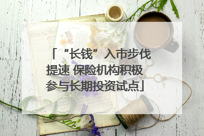 “长钱”入市步伐提速 保险机构积极参与长期投资试点
