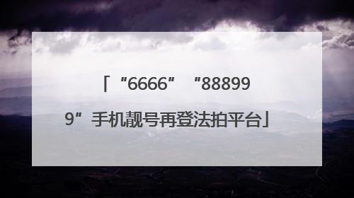 “6666”“888999”手机靓号再登法拍平台