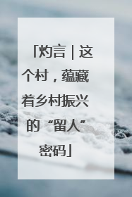 灼言｜这个村，蕴藏着乡村振兴的“留人”密码