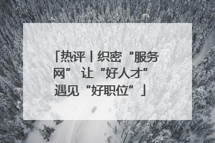 热评丨织密“服务网” 让“好人才”遇见“好职位”