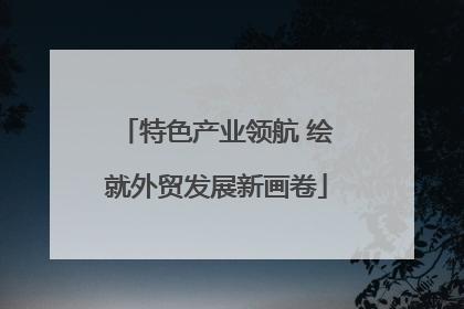 特色产业领航 绘就外贸发展新画卷
