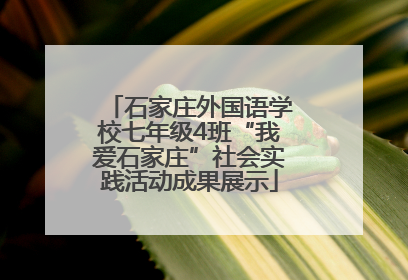 石家庄外国语学校七年级4班“我爱石家庄”社会实践活动成果展示