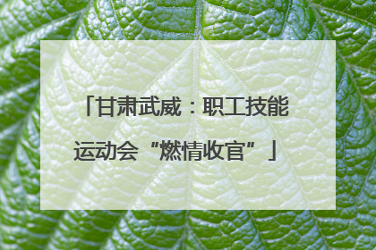 甘肃武威：职工技能运动会“燃情收官”