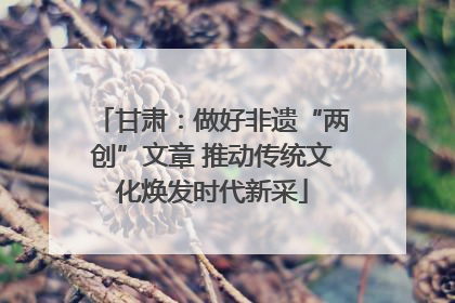 甘肃：做好非遗“两创”文章 推动传统文化焕发时代新采