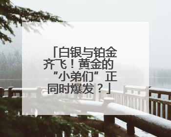 白银与铂金齐飞！黄金的“小弟们”正同时爆发？