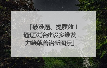 破难题、提质效！通辽法治建设多维发力绘就善治新图景