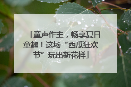童声作主，畅享夏日童趣！这场“西瓜狂欢节”玩出新花样