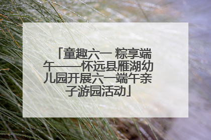 童趣六一 粽享端午——怀远县雁湖幼儿园开展六一端午亲子游园活动