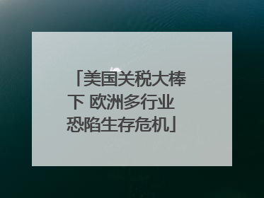 美国关税大棒下 欧洲多行业恐陷生存危机