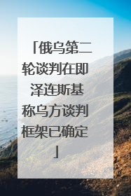 俄乌第二轮谈判在即 泽连斯基称乌方谈判框架已确定