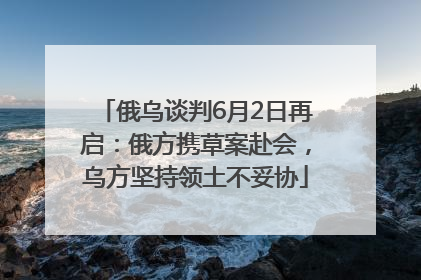 俄乌谈判6月2日再启：俄方携草案赴会，乌方坚持领土不妥协