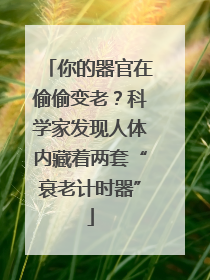你的器官在偷偷变老？科学家发现人体内藏着两套“衰老计时器”
