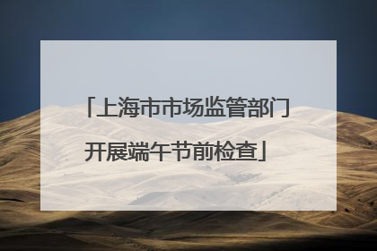上海市市场监管部门开展端午节前检查