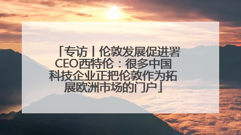 专访丨伦敦发展促进署CEO西特伦：很多中国科技企业正把伦敦作为拓展欧洲市场的门户