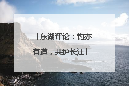 东湖评论：钓亦有道，共护长江