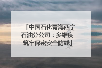中国石化青海西宁石油分公司：多维度筑牢保密安全防线