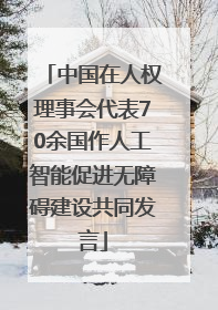 中国在人权理事会代表70余国作人工智能促进无障碍建设共同发言