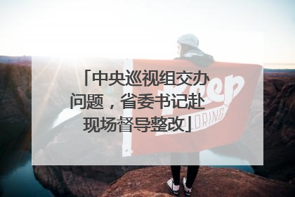 中央巡视组交办问题，省委书记赴现场督导整改
