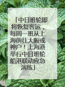 中日班轮即将恢复客运，每周一班从上海前往大阪或神户！上海港举行中日班轮船港联动应急演练