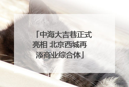中海大吉巷正式亮相 北京西城再添商业综合体