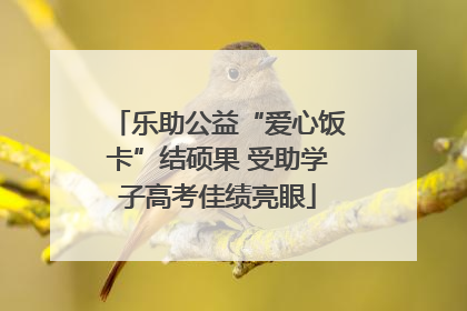乐助公益“爱心饭卡”结硕果 受助学子高考佳绩亮眼