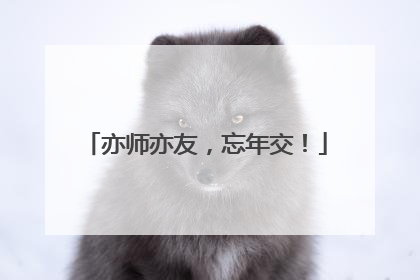 亦师亦友，忘年交！