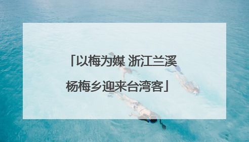 以梅为媒 浙江兰溪杨梅乡迎来台湾客
