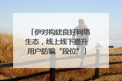 伊对构建良好网络生态，线上线下提升用户防骗“段位”