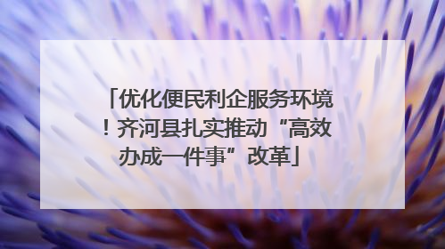 优化便民利企服务环境！齐河县扎实推动“高效办成一件事”改革