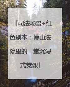 司法场景+红色剧本：博山法院里的一堂沉浸式党课