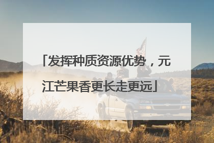 发挥种质资源优势，元江芒果香更长走更远