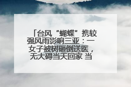 台风“蝴蝶”携较强风雨影响三亚：一女子被树砸倒送医，无大碍当天回家 当地已紧急清障