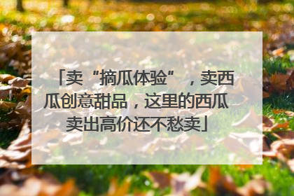 卖“摘瓜体验”，卖西瓜创意甜品，这里的西瓜卖出高价还不愁卖