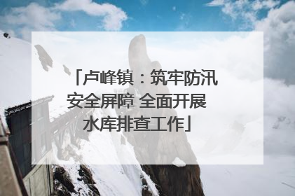 卢峰镇：筑牢防汛安全屏障 全面开展水库排查工作