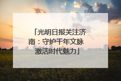 光明日报关注济南：守护千年文脉 激活时代魅力