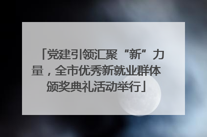 党建引领汇聚“新”力量，全市优秀新就业群体颁奖典礼活动举行