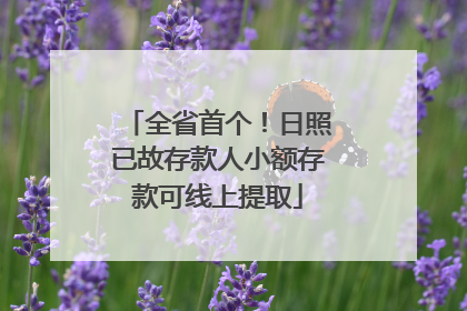 全省首个！日照已故存款人小额存款可线上提取
