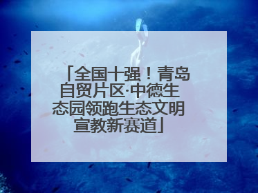 全国十强！青岛自贸片区·中德生态园领跑生态文明宣教新赛道