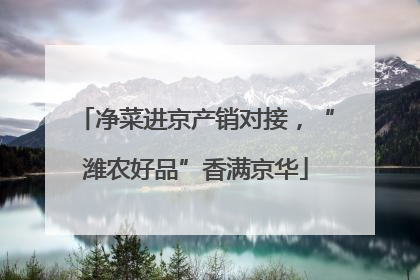净菜进京产销对接，“潍农好品”香满京华