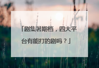 剧集暑期档，四大平台有能打的剧吗？