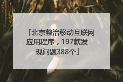 北京整治移动互联网应用程序，197款发现问题388个