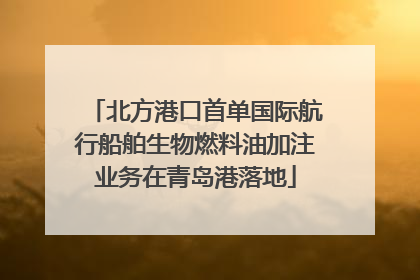北方港口首单国际航行船舶生物燃料油加注业务在青岛港落地