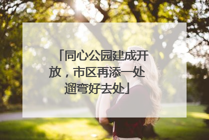 同心公园建成开放，市区再添一处遛弯好去处