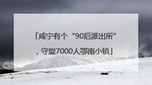 咸宁有个“90后派出所”，守望7000人鄂南小镇
